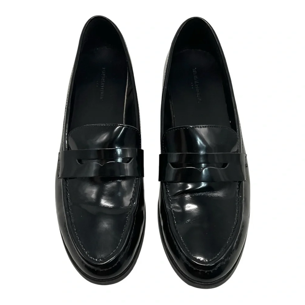 Banana Republic Factory Black Leather Classic Penny Loafers Flats Women’s 9 - Picture 6 of 16